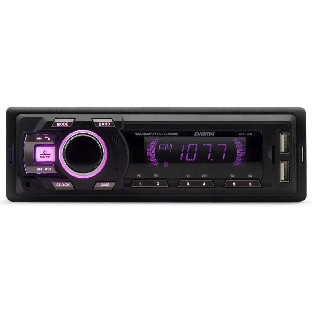 Автомагнитола DIGMA DCR-700 1DIN, 4x50 Вт 1691773-0