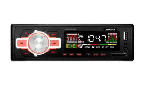 Автомагнитола SWAT MEX-1021UBA, 1 DIN, USB/AUX/SD, 2х35Вт, красная подсветка