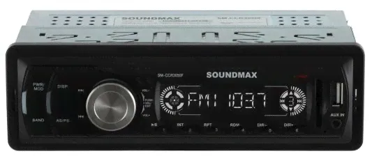 Автомагнитола Soundmax SM-CCR3050F USB MP3 FM SD MMC 1DIN 4x45Вт черный