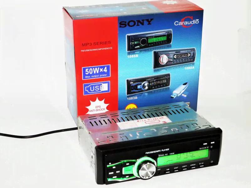 Автомагнитолы - Автомагнитола Sony 1083 Съемная панель - USB+SD+AUX+FM (4x50W)-2