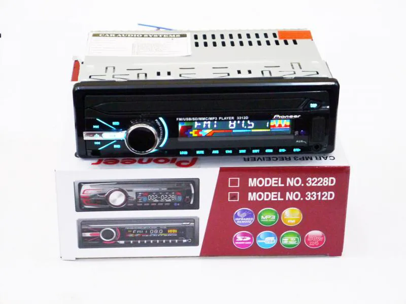 Автомагнитолы - Автомагнитола Pioneer 6317D Съемная панель - Usb+RGB подсветка+Fm+Aux+ пульт-0