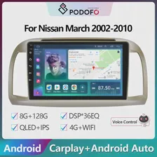Автомагнитола Podofo Android Carplay для Nissan March Micra K12 2002 2003-2010, автомобильный мультимедийный видеоплеер, навигационное головное устройство