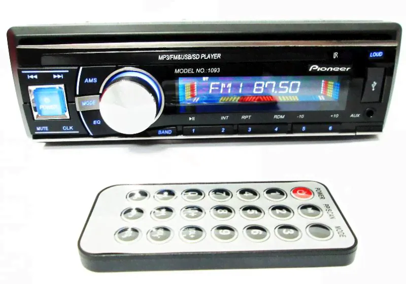 Автомагнитолы - Автомагнитола Pioneer 1093 Съемная панель Usb+Sd+Fm+Aux+ пульт-2