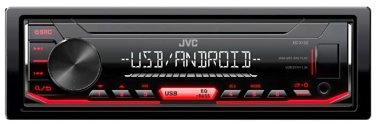 JVC Автомагнитола JVC Kd-x152m 1DIN 4x50Вт Kd-x152m . автомагнитолы-0