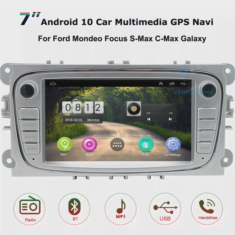 Автомагнитола 2 Din, 7 дюймов, Android 10, мультимедийный проигрыватель MP5, GPS-навигация для Mondeo, Focus, Galaxy (art.: 3920be4b227b7)-2