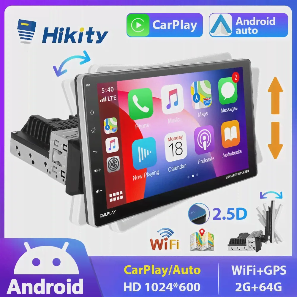 Автомагнитола Hikity, 1 Din, Android, 2 + 64 ГБ, Wi-Fi, GPS-навигация (art.: 7aa2c8e6d)