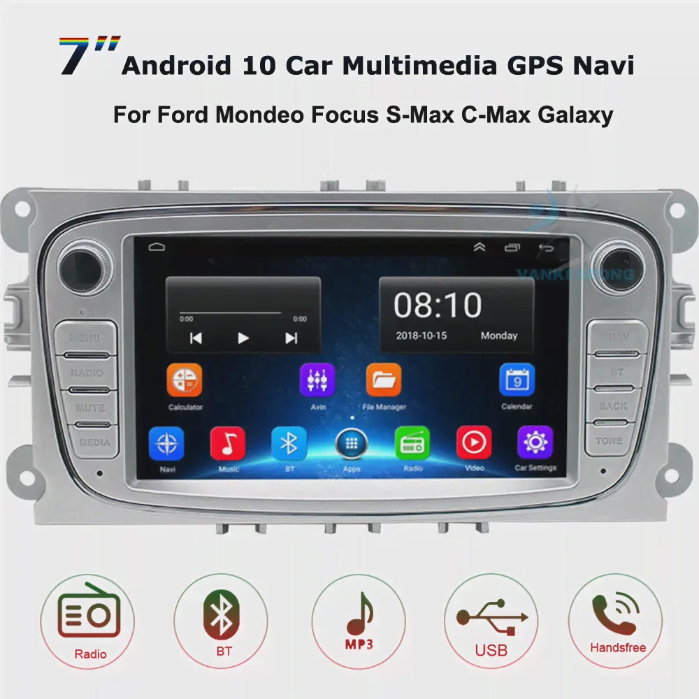 Автомагнитола 2 Din, 7 дюймов, Android 10, мультимедийный проигрыватель MP5, GPS-навигация для Mondeo, Focus, Galaxy (art.: 3920be4b227b7)-3